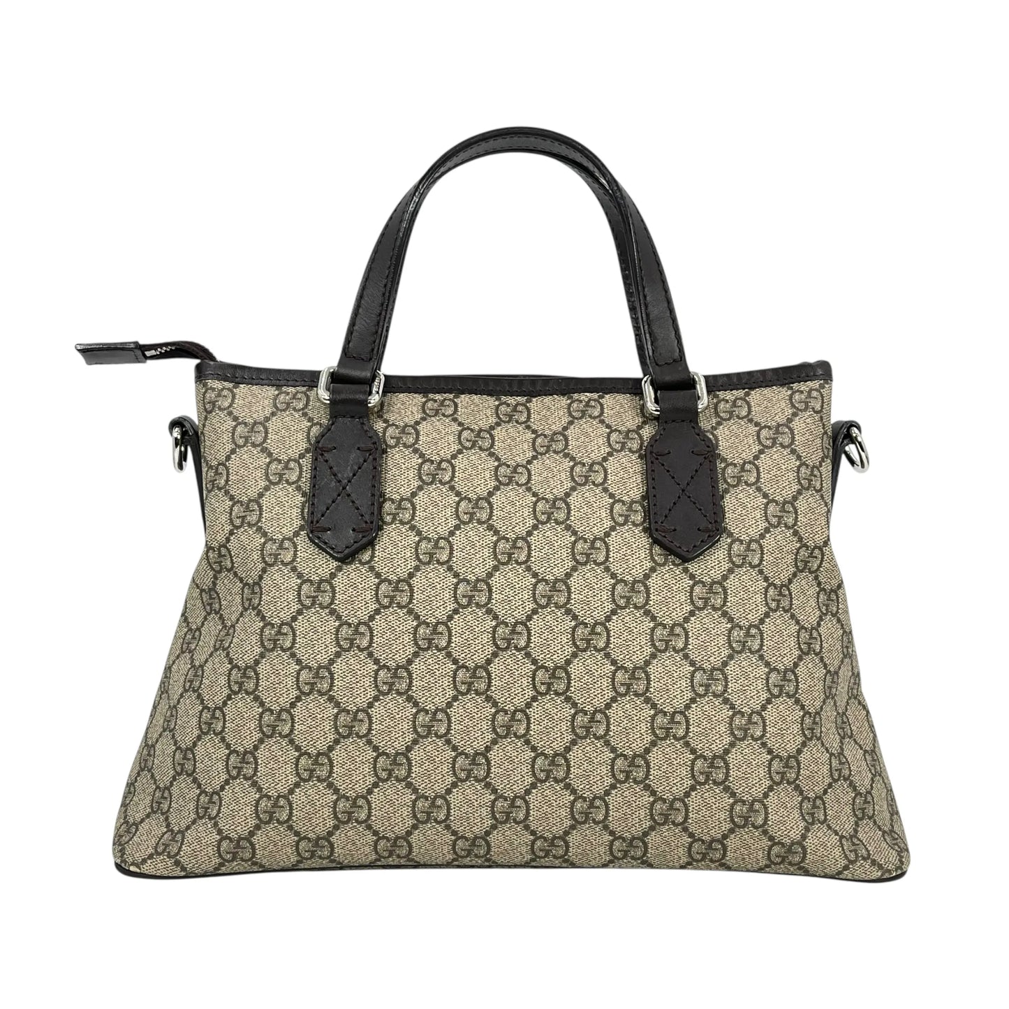 GUCCI GGスプリーム キャンバス ハンドバッグ ショルダーバッグ - ブラウン