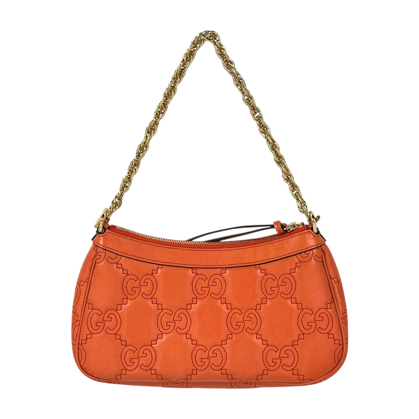 GUCCI GG Matelasse Small Shoulder Bag/Handbag - Orange 