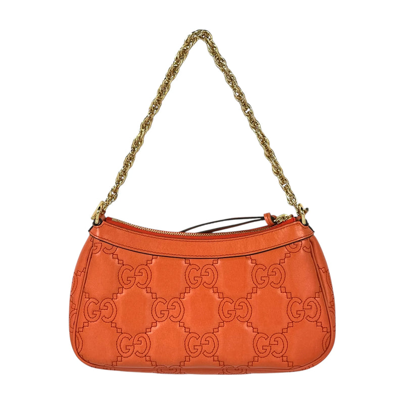 GUCCI GG Matelasse Small Shoulder Bag/Handbag - Orange 