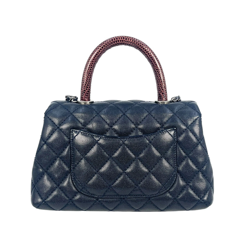 CHANEL ココハンドル キャビアスキン ハンドバッグ チェーンショルダー