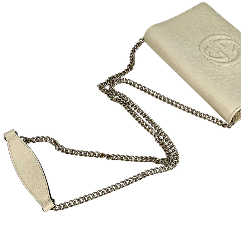 GUCCI Soho Chain Wallet - Cream