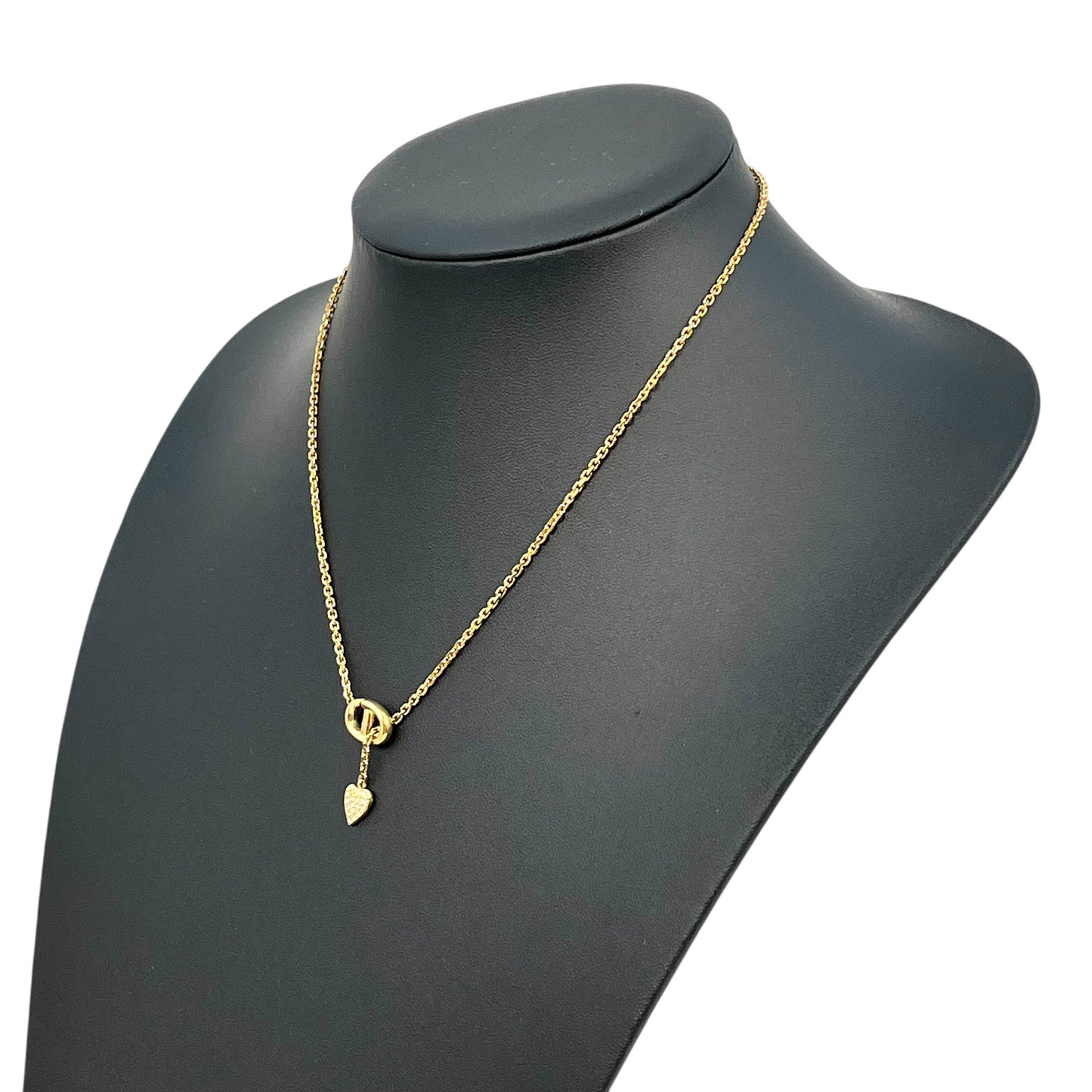 Dior CD Necklace Crystal Heart Charm