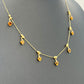 Diamond and Peridot Stones Necklace Yellow Gold
