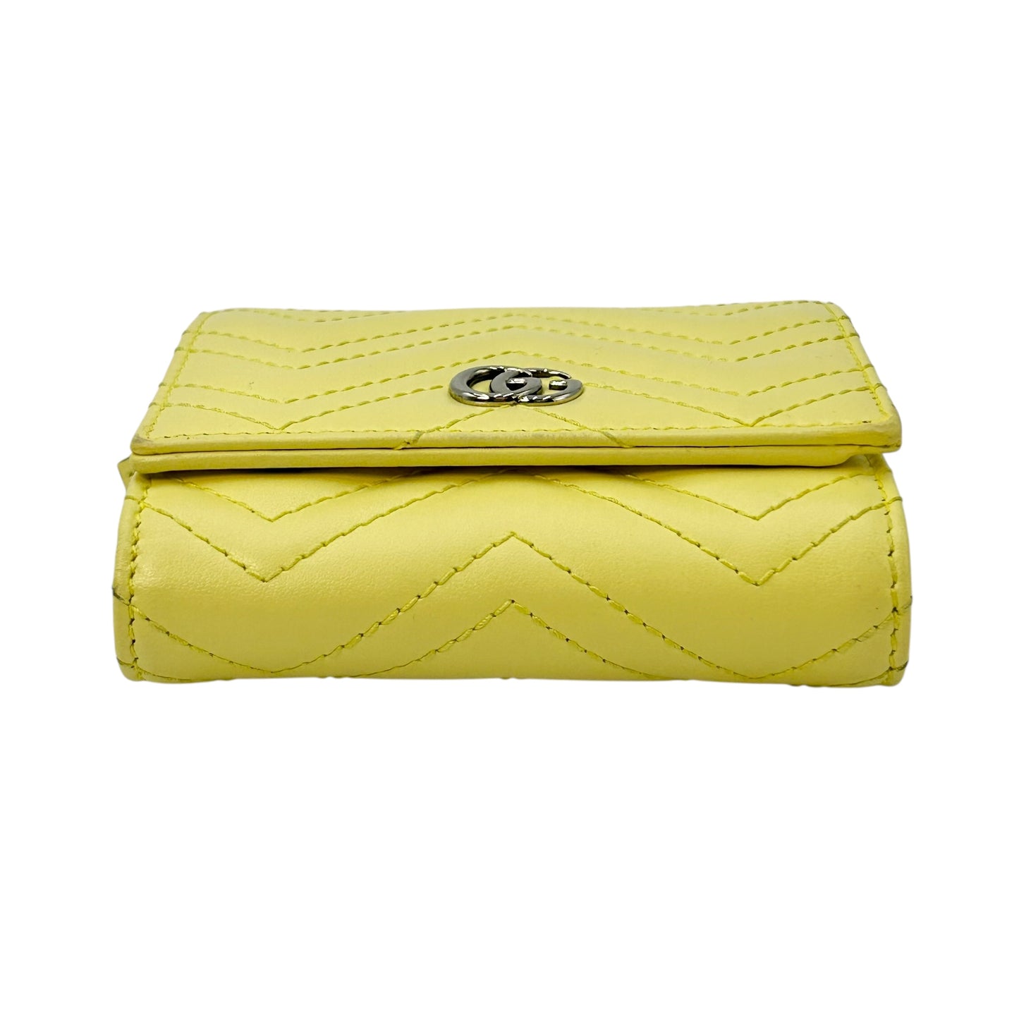 GUCCI GG Marmont Leather Compact Wallet - Yellow
