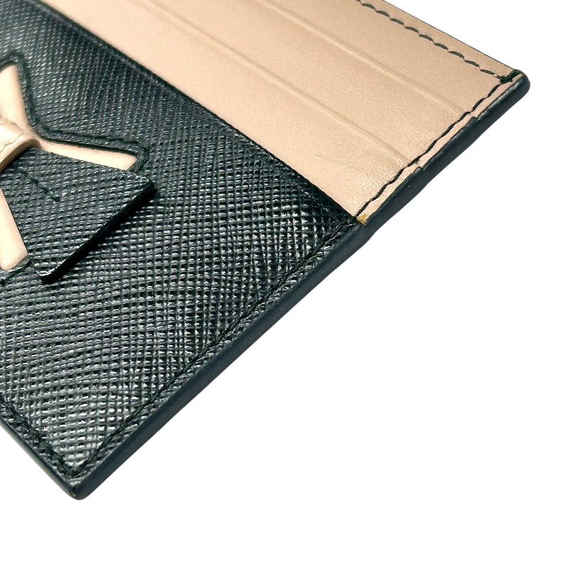 PRADA Saffiano Card Case - Pink × Black