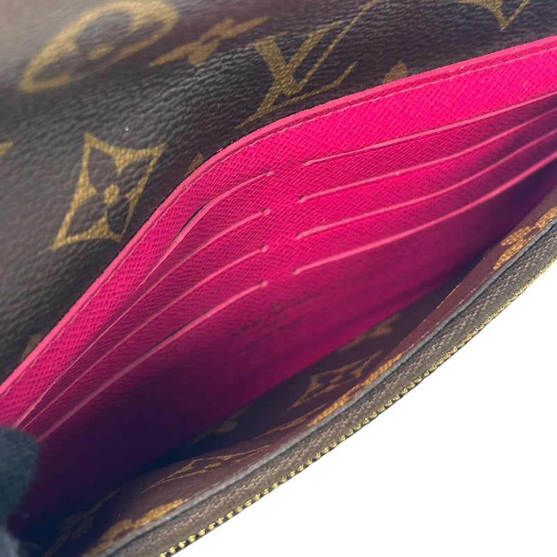 Louis Vuitton Monogram Pochette Week End Chain Wallet - Brown
