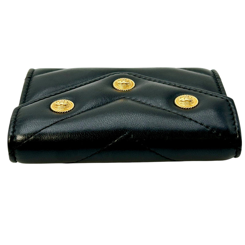 CHANEL V-Stich Lambskin Card Case Compact Wallet - Black