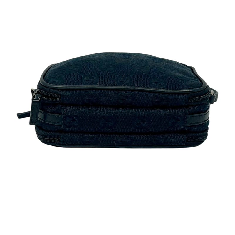 GUCCI GG Canvas Shoulder Pouch Mini Bag - Black