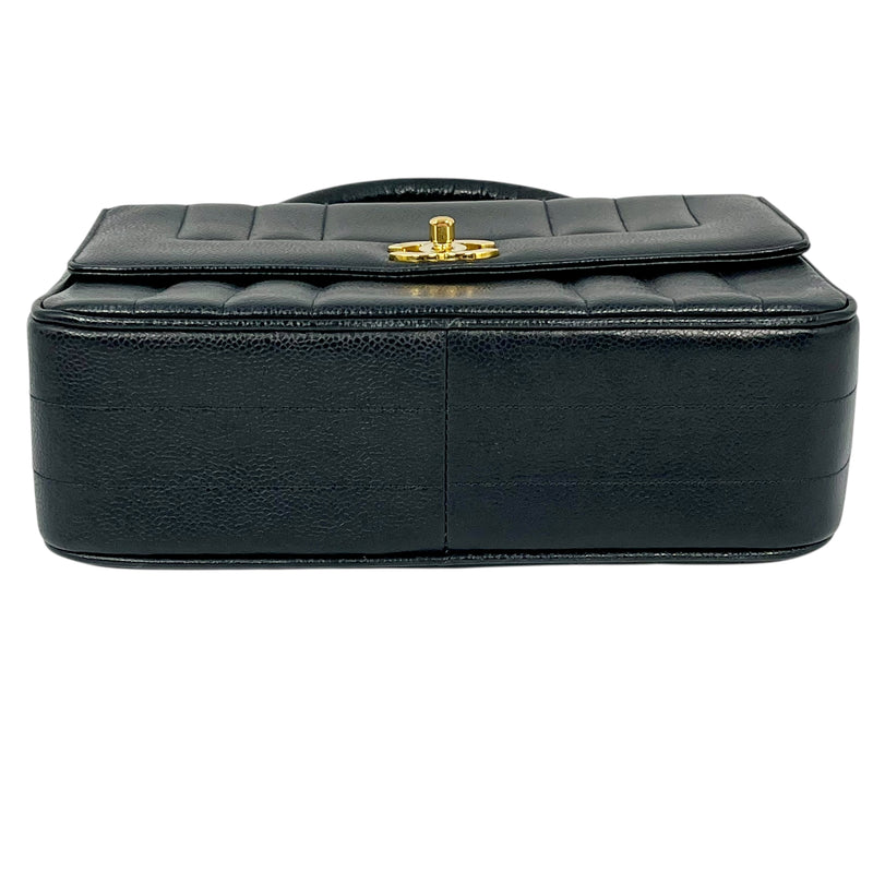 CHANEL Mademoiselle Caviar Skin Hand Bag - Black