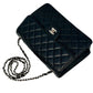 CHANEL Caviar Skin Matelasse Chain Shoulder Bag - Black