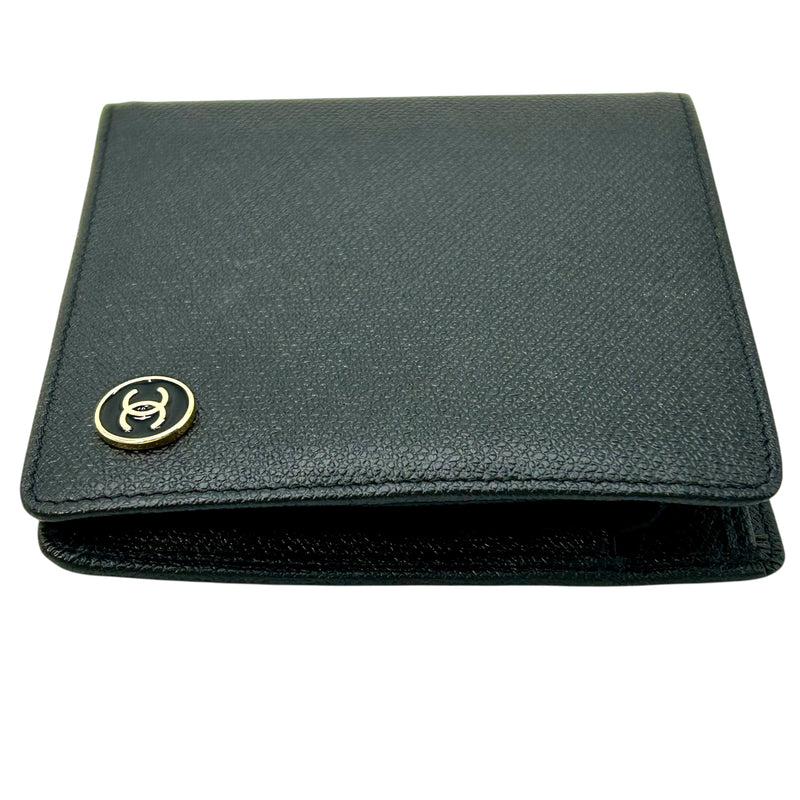 CHANEL Coco Button Compact Wallet - Black