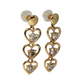 K18 Yellowgold Triple Heart Diamond 1.000cts Earring