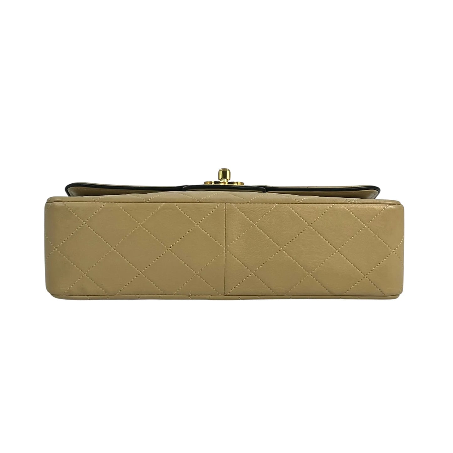 CHANEL 2.55 East West Matelasse Chain Shoulder Bag - Beige