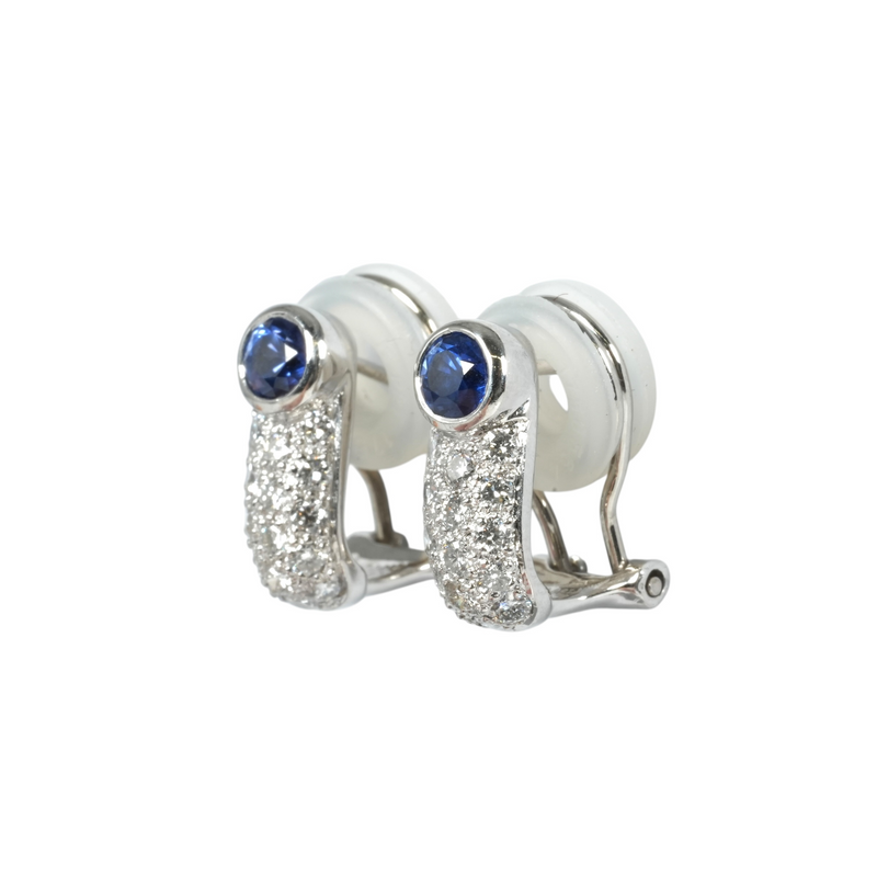 Sapphire Platinum Earring Pt900