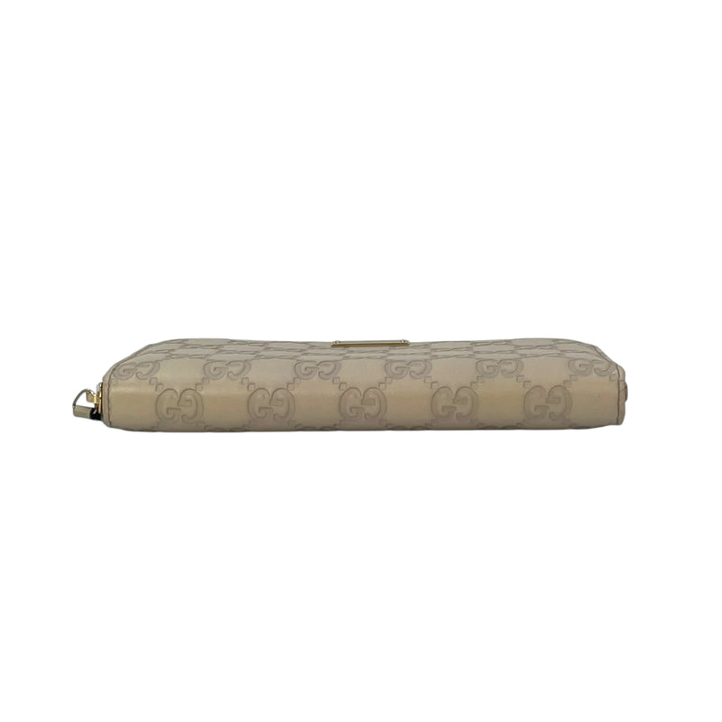GUCCI Round Zipper Long Wallet - Beige