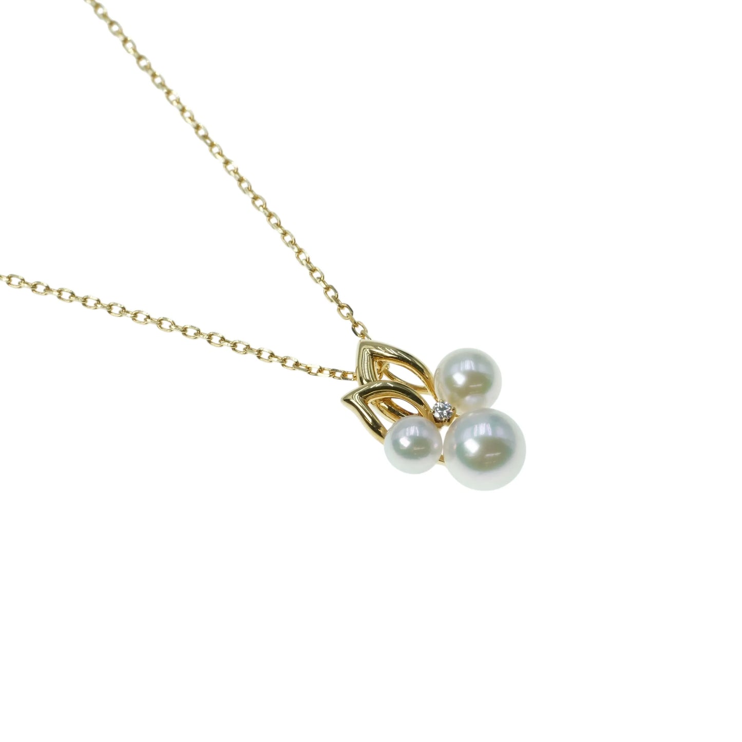 Pearl Diamond Necklace 18KYG Jewelry