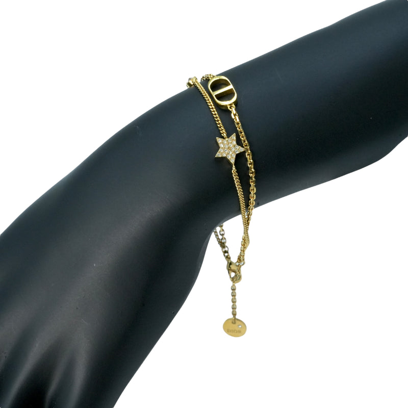Dior Petit CD Double Bracelet Star Rhinestone - Gold Plated