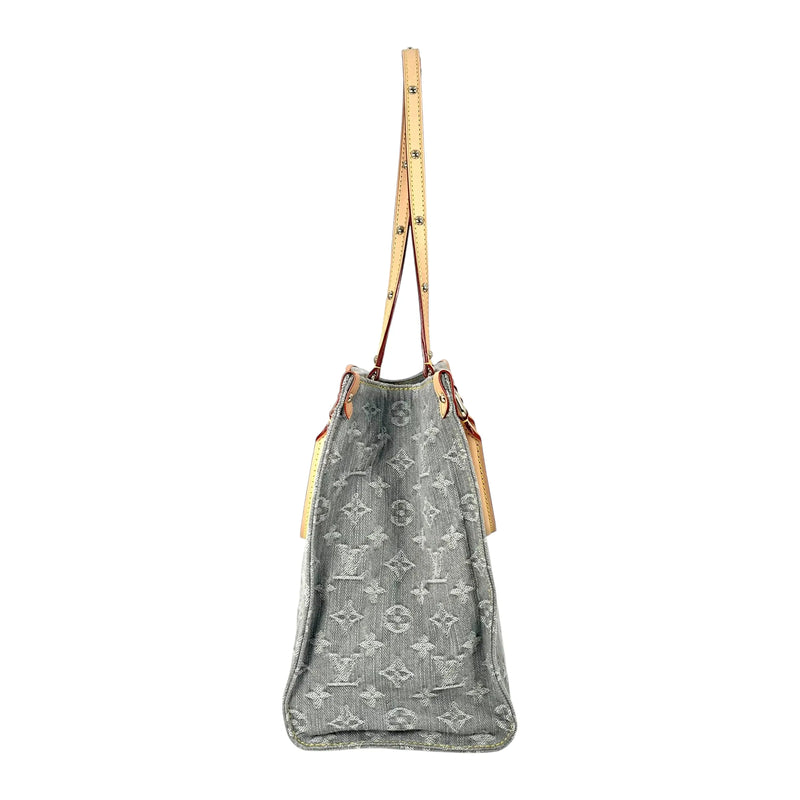 Louis Vuitton Monogram Denim MM Tote Bag - Blue Gray - 33685