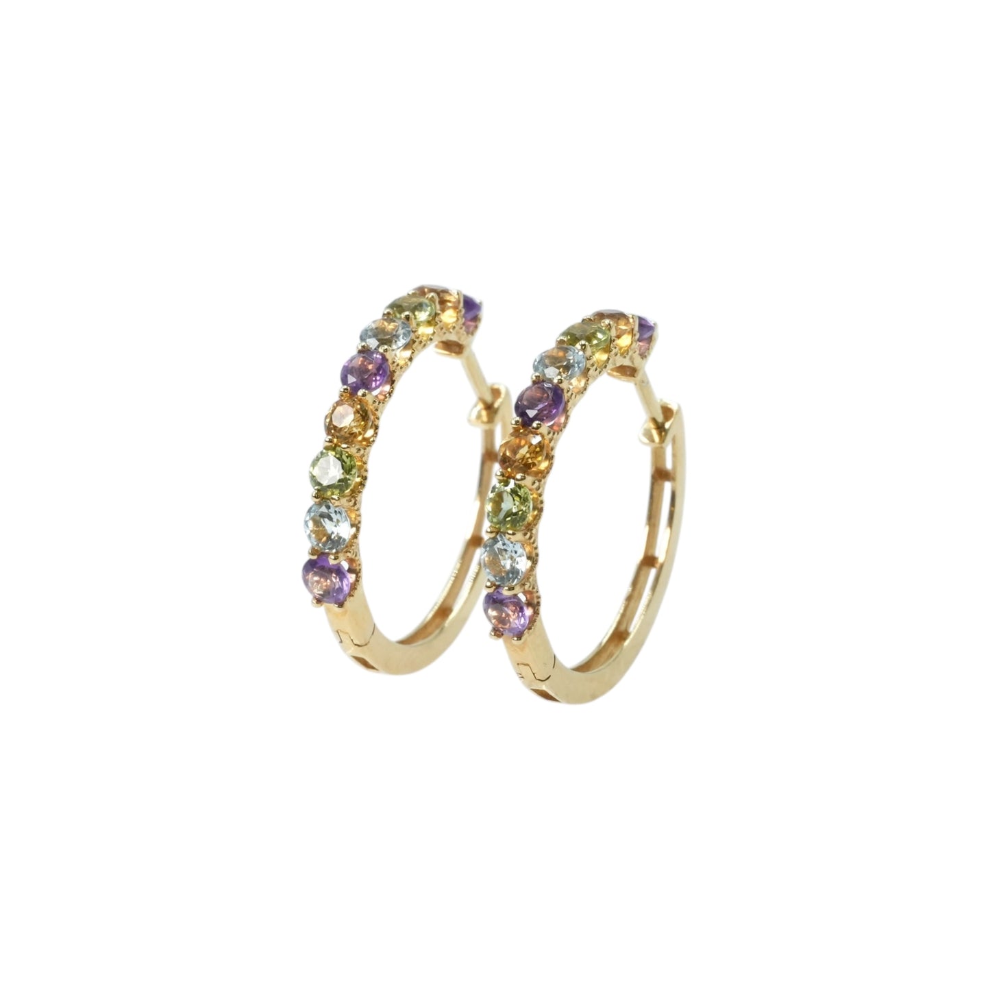 K18 Rainbow 1.500cts Gemstone Earrings