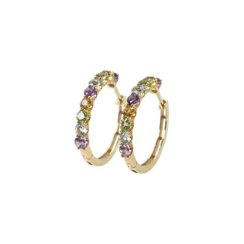 K18 Rainbow 1.500cts Gemstone Earrings
