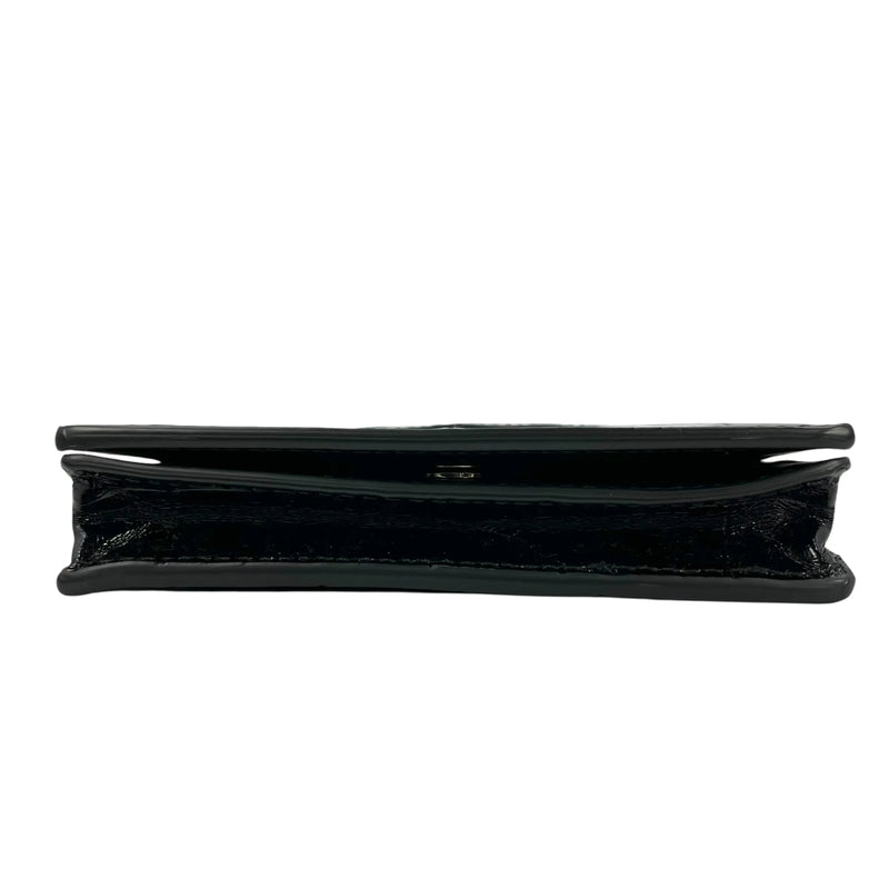 BALENCIAGA Paper Compact Wallet Crocodile - Black