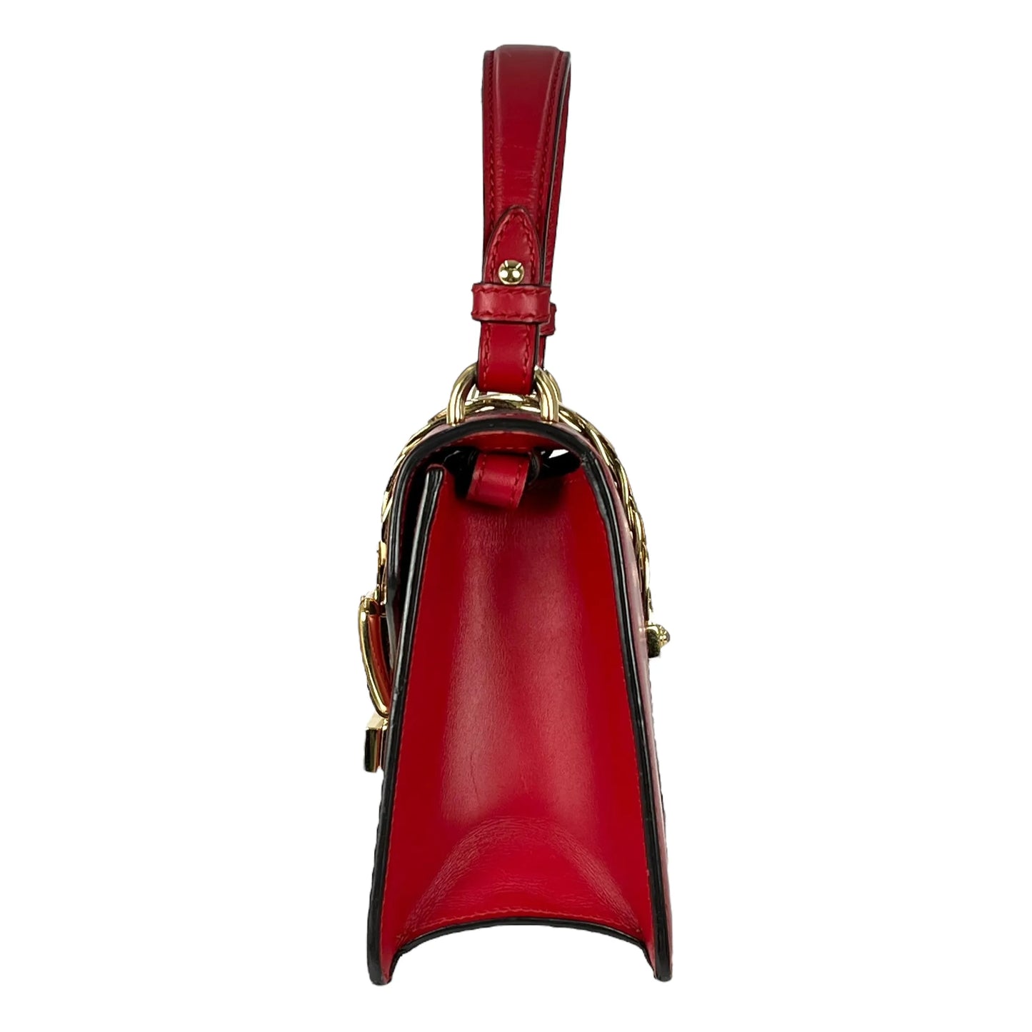 GUCCI Sylvie Chain Mini Hand Bag Shoulder Bag - Red