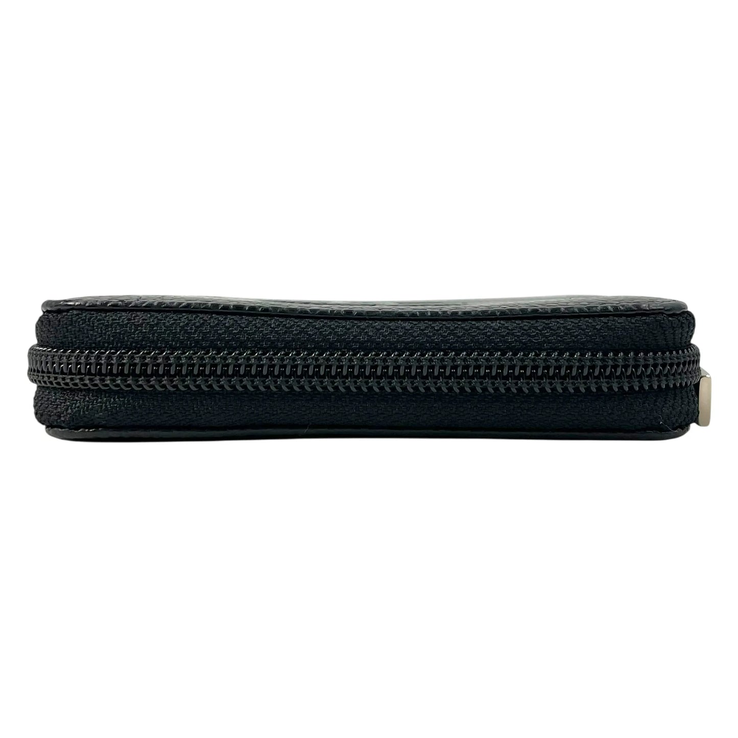 CHANEL CC Logo Caviarskin Zippy Card Case - Black