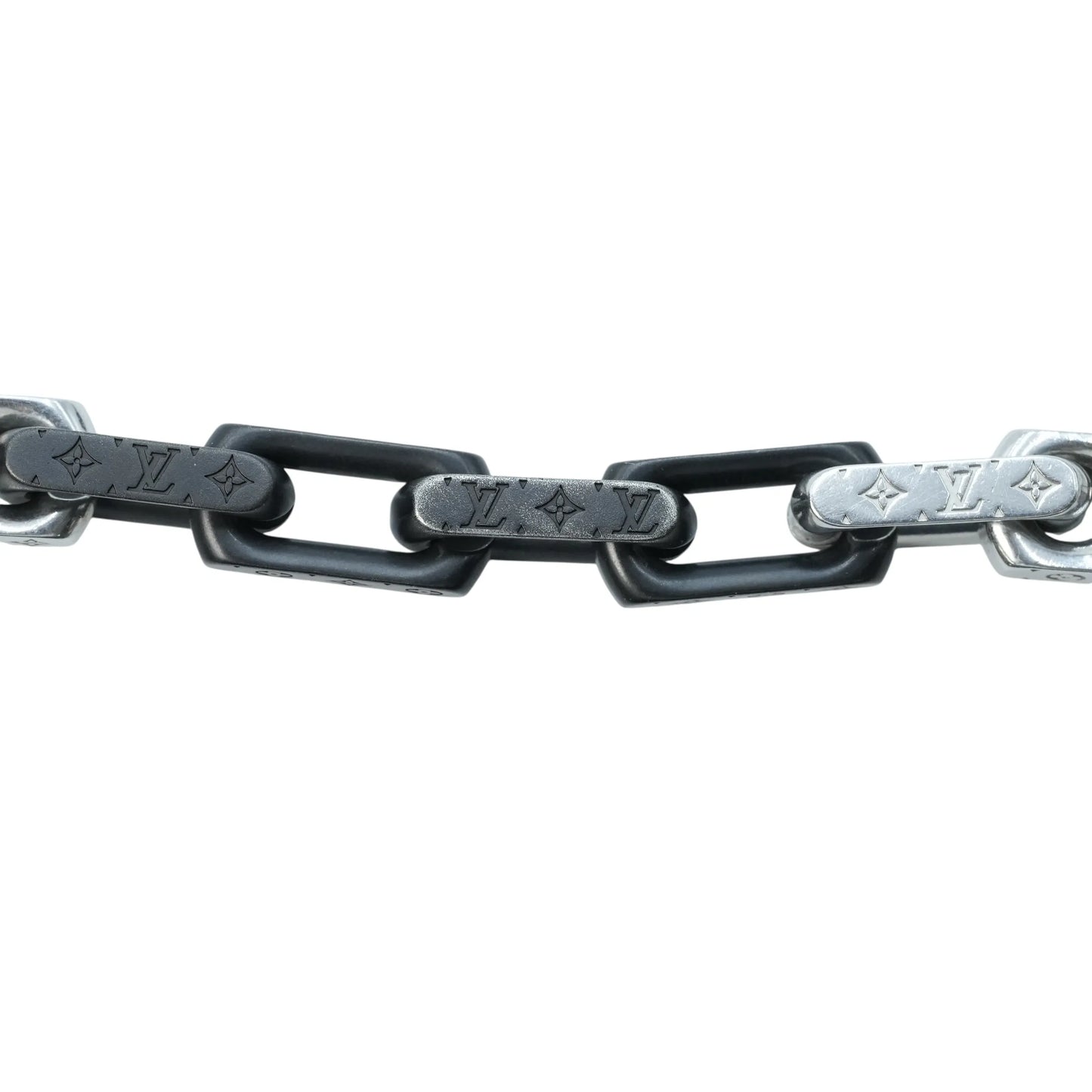 Louis Vuitton Monogram Chain Bracelet - Silver and Black 