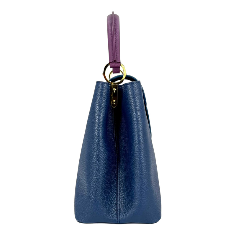 Louis Vuitton Capucines MM Taurillon Leather Hand Bag - Navy Blue