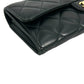 CHANEL CC Logo Lambskin Long Wallet - Black