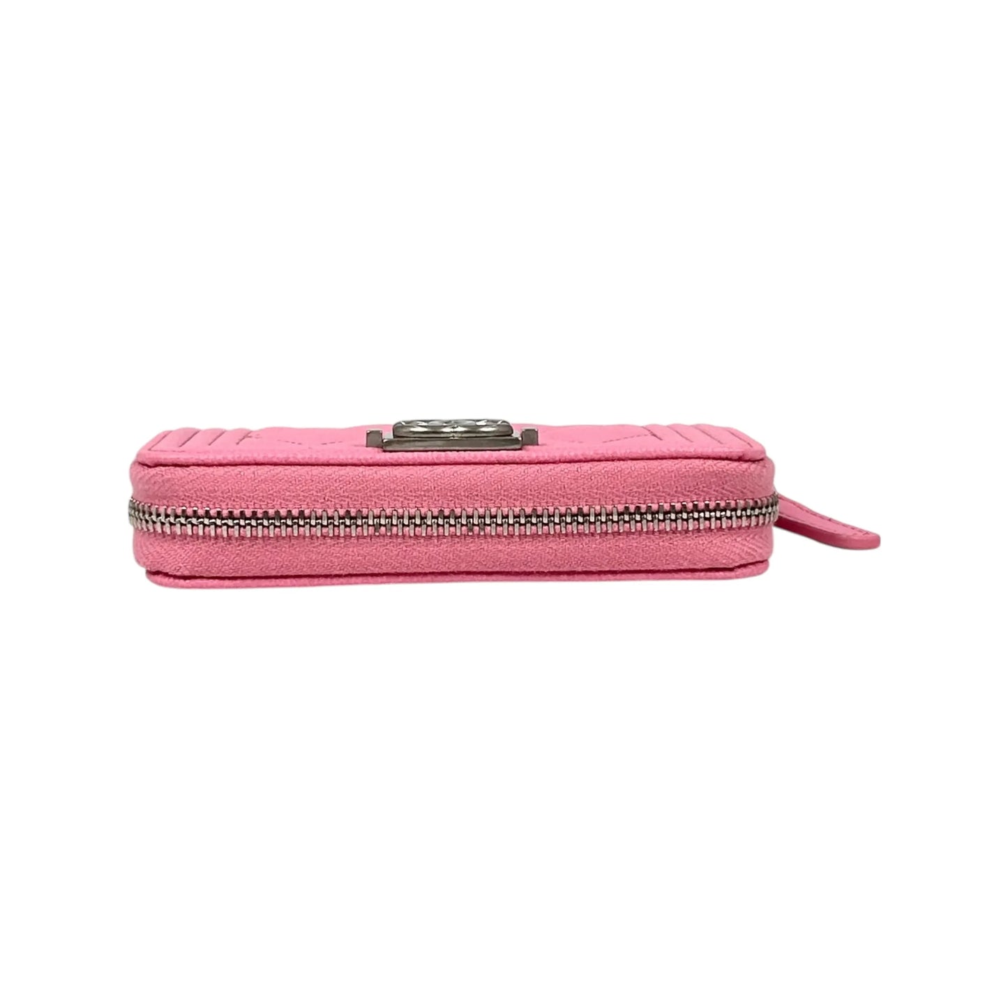 CHANEL Boy Chanel Zippy Coin Case Compact Wallet - Pink