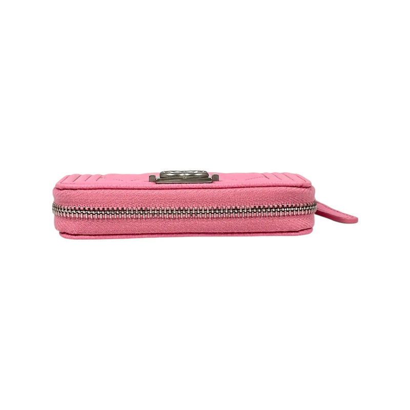 CHANEL Boy Chanel Zippy Coin Case Compact Wallet - Pink