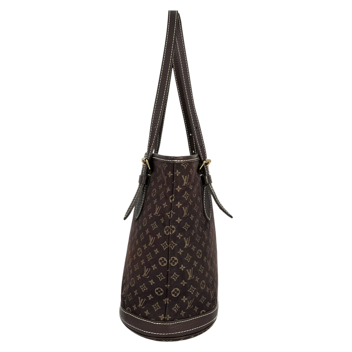Louis Vuitton Monogram Mini Lin Bucket Bag Hand Bag - Darkbrown
