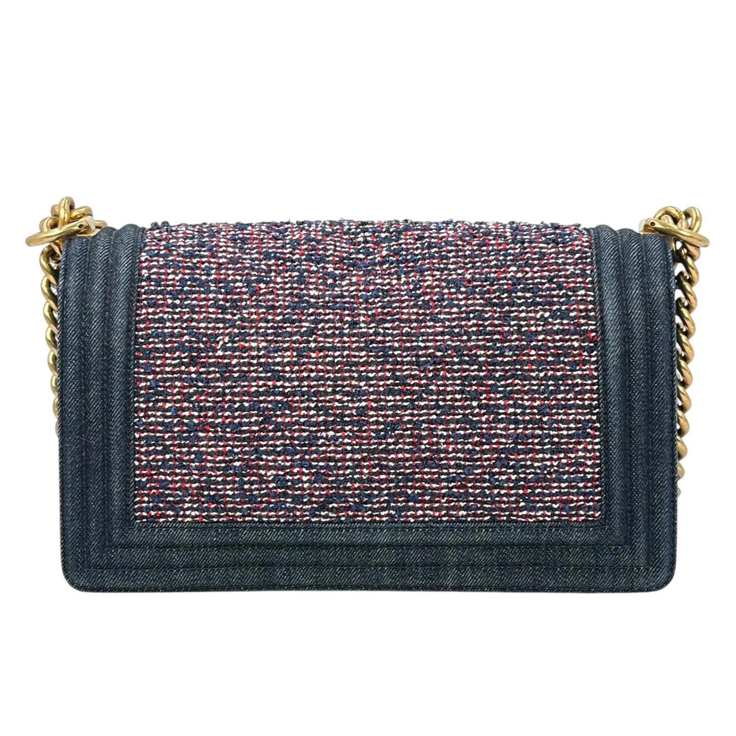 CHANEL Boy Flap Bag Chain Shoulder Bag - Navy