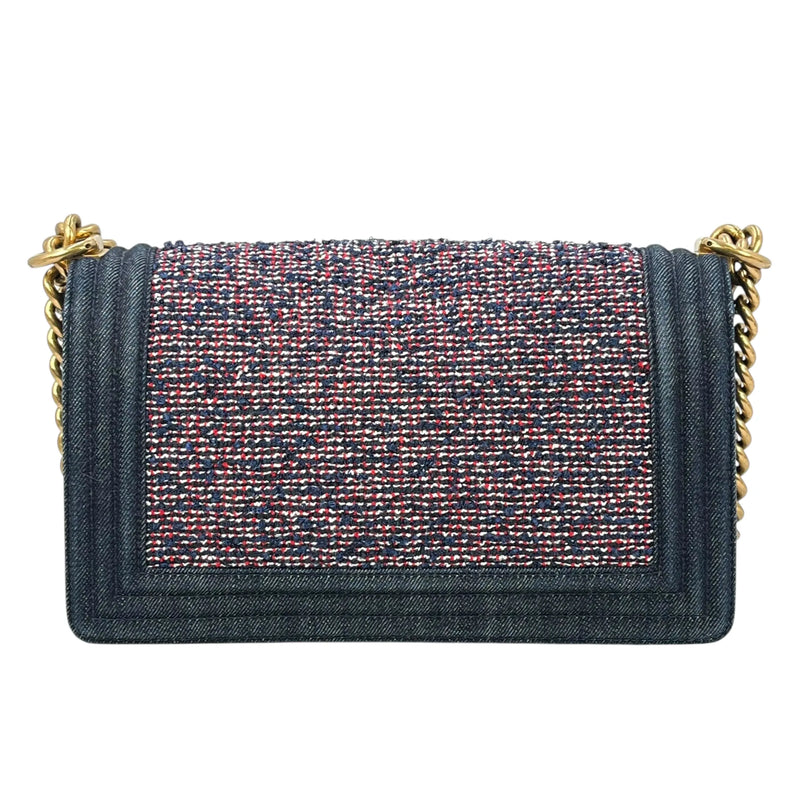 CHANEL Boy Flap Bag Chain Shoulder Bag - Navy