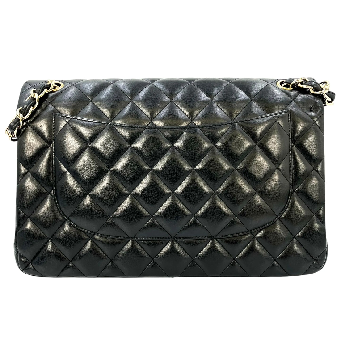 CHANEL Matelasse W-flap Chain Shoulder Bag - Black 