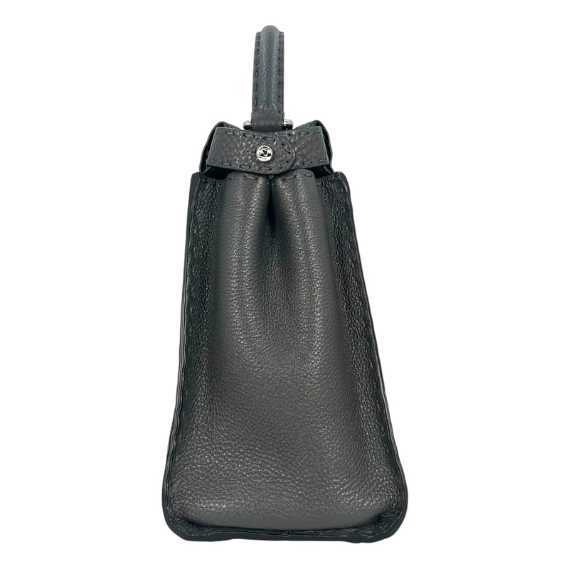 FENDI Peekaboo Leather Hand Bag Shoulder Bag - Gray