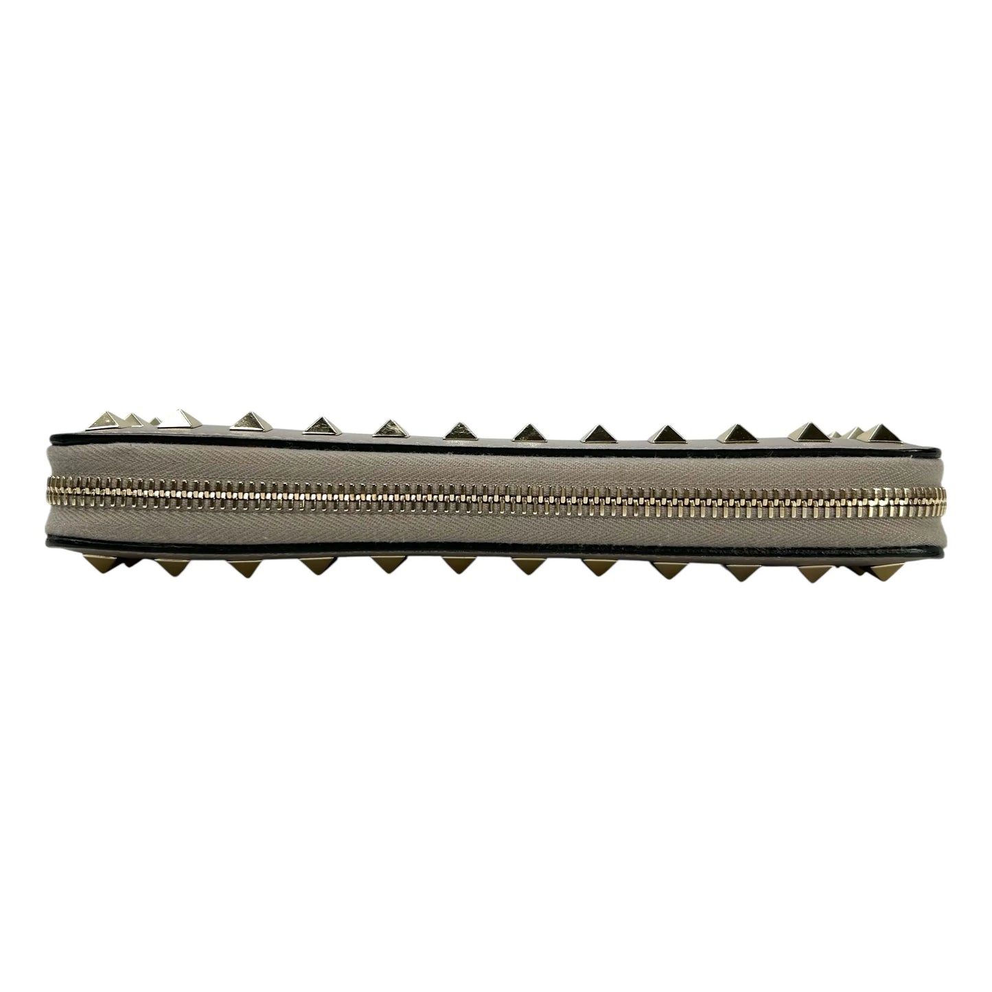 Valentino Rockstud Round Fastener Long Wallet - Gray
