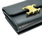 CELINE Compact Wallet With Coin Triomphe In Shiny Calfskin - Black