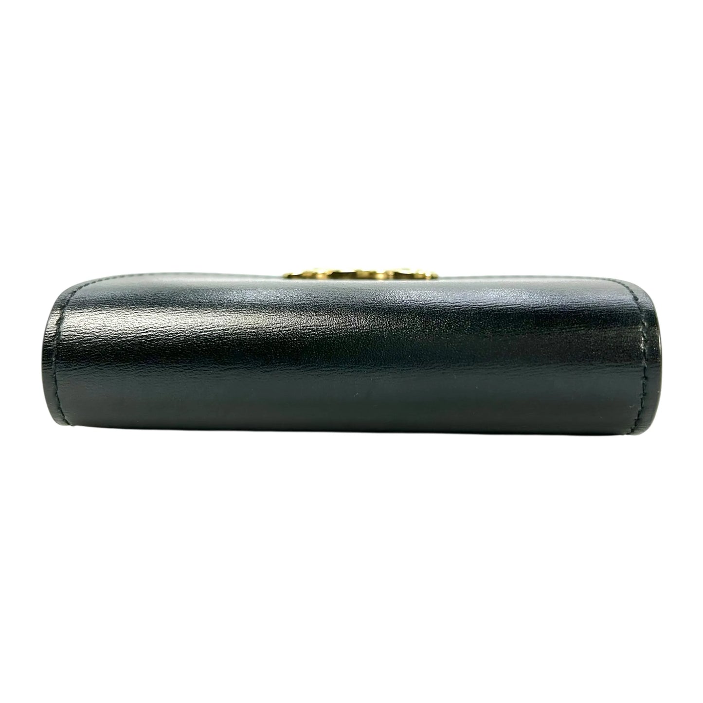 CELINE Triomphe Calfskin Compact Wallet - Black 