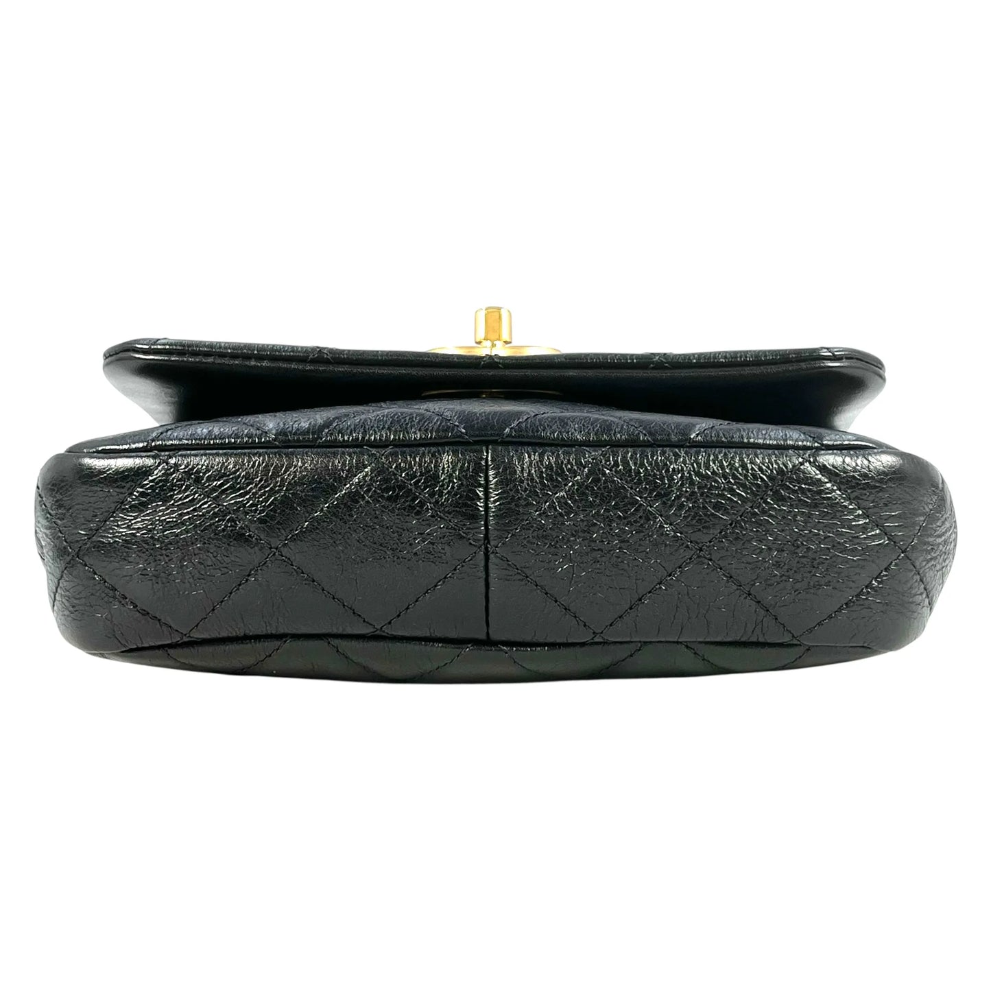 CHANEL Matelasse Lambskin Pearl Chain Shoulder Bag - Black