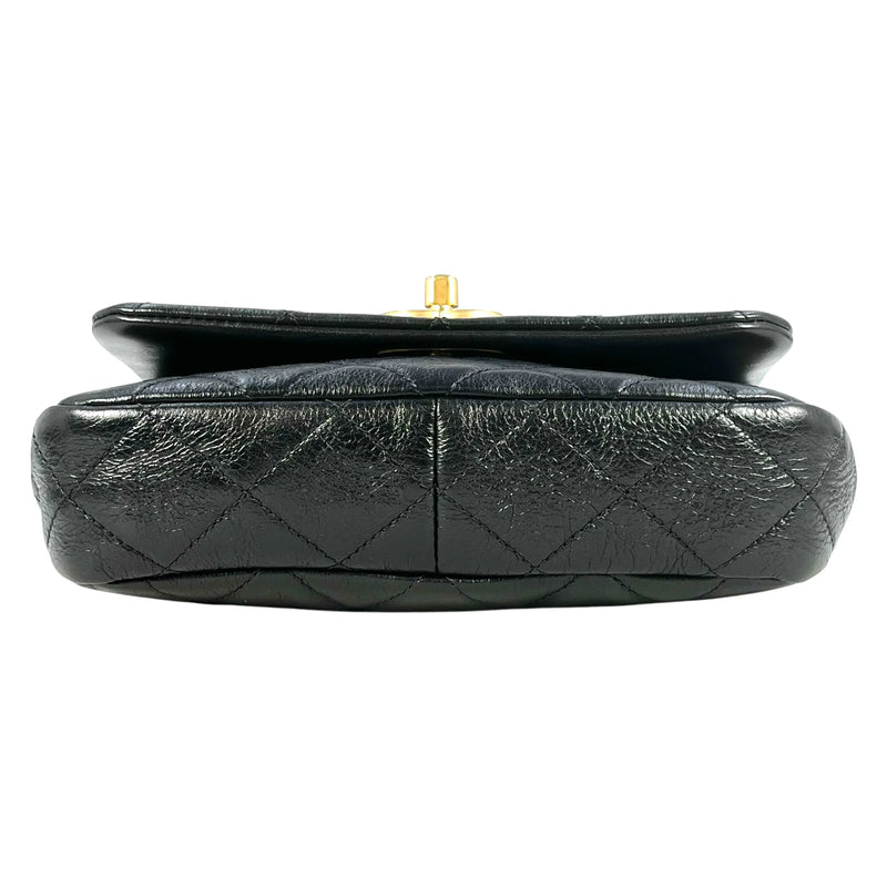 CHANEL Matelasse Lambskin Pearl Chain Shoulder Bag - Black