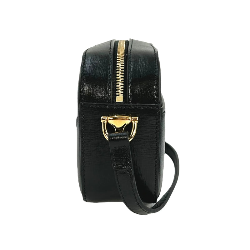 GUCCI Horsebit 1955 Leather Small Shoulder Bag - Black