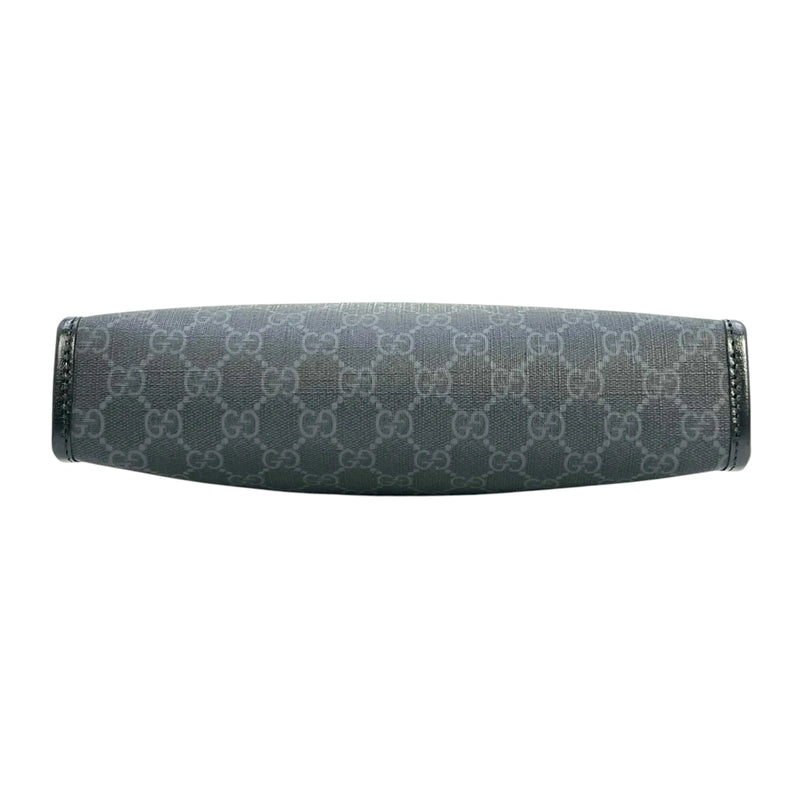 GUCCI GG Supreme Canvas Interlocking G Clutch Bag - Black 