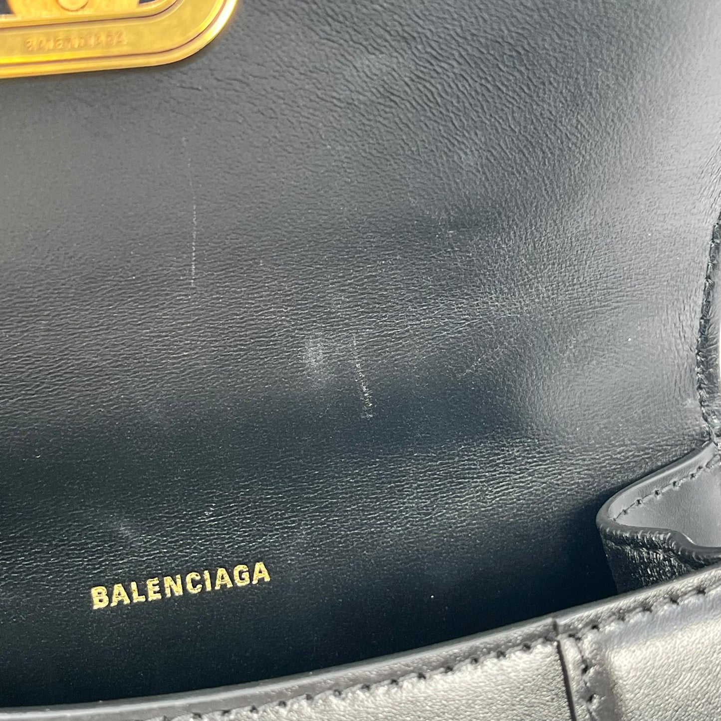 BALENCIAGA Hourglass Hand Bag 2way Black