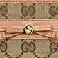 GUCCI GG Canvas Ribbon Round Zip Long Wallet