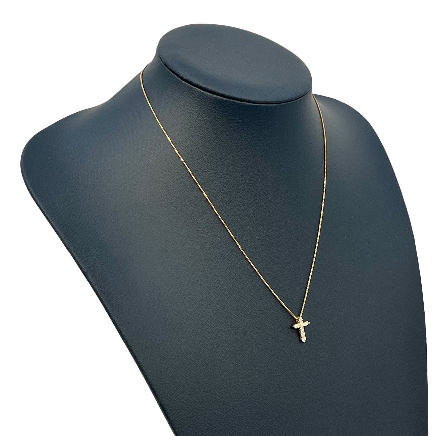 Diamond Cross Pendant Necklace 0.30ct 18K
