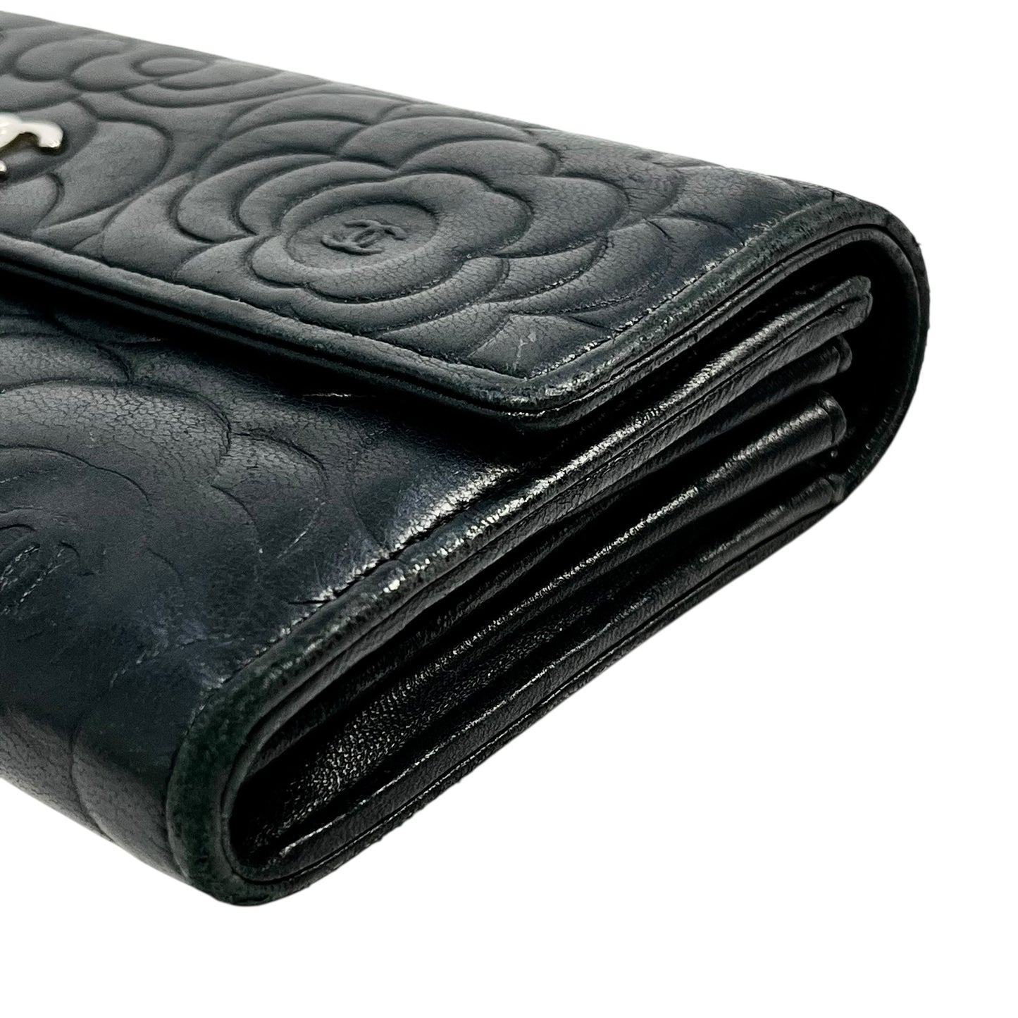 CHANEL Cocomark Camellia long wallet