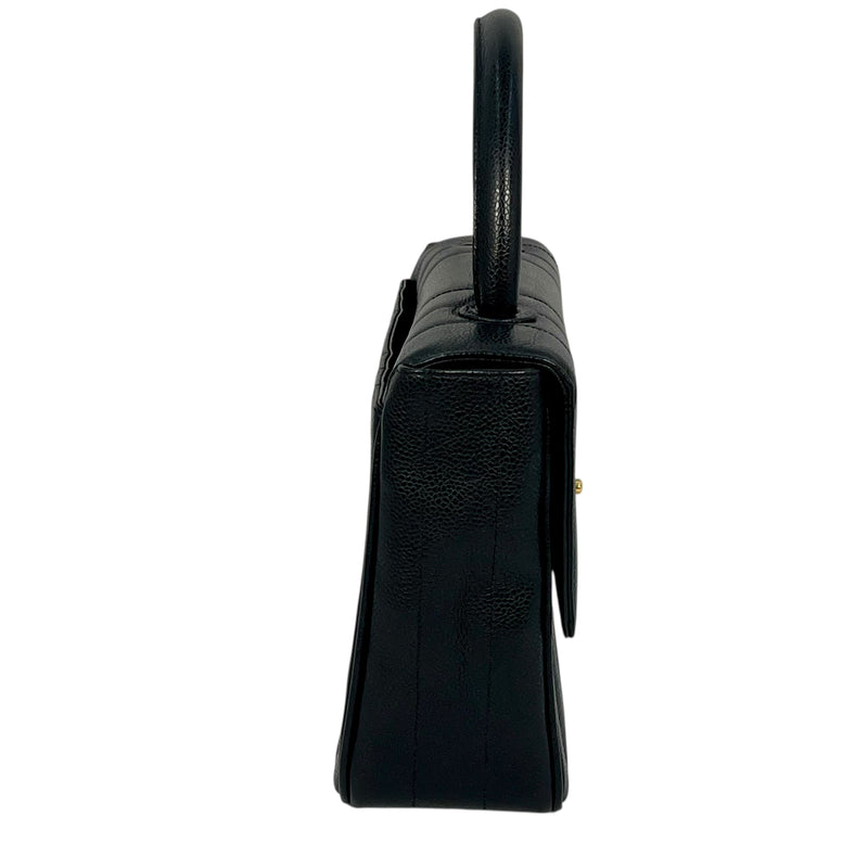CHANEL Mademoiselle Caviar Skin Hand Bag - Black
