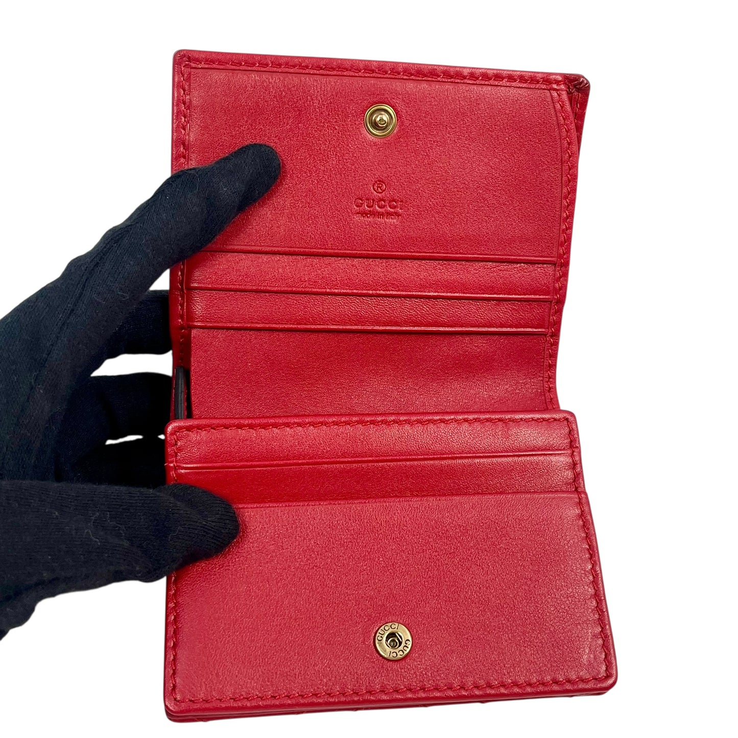 GUCCI GG Marmont Compact Wallet - Red